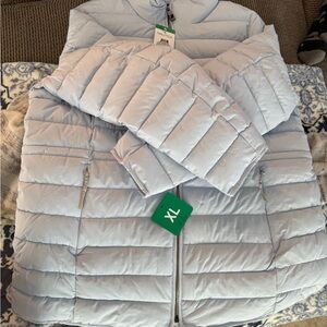 Nautica Women's Light Gray/blue puffer Jacket